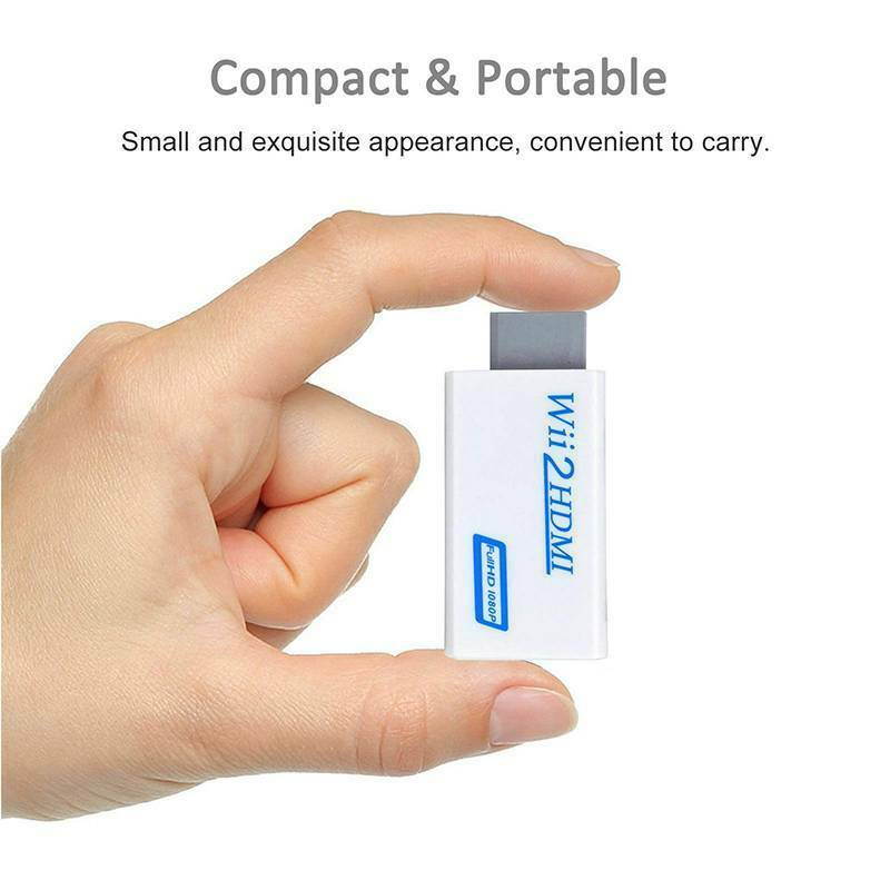 Wii to hdmi WII2HDMI FULL HD 1080P CONVERTER ADAPTER ADAPTOR AUDIO SUPPORT Portable Wii to HDMI Wii2HDMI Full HD Converter Audio Output Adapter TV White