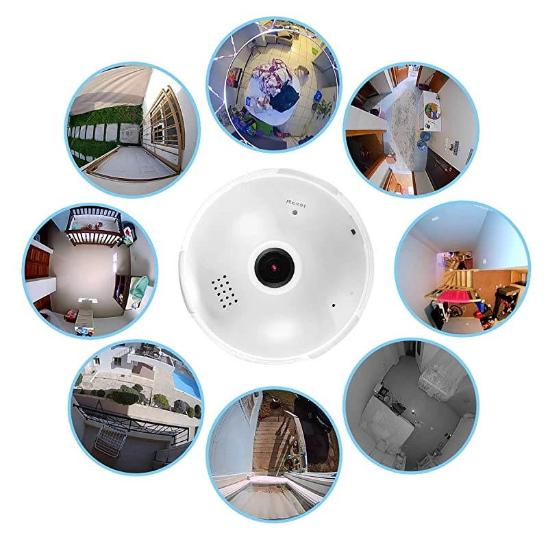 HD 1080P Home WiFi Camera 360 Degree Panoramic Wireless Security IP Camera for Home Baby Pet Monitor Remote Viewing Camera Night Vision Motion Detection Wireless Camera 24GHz