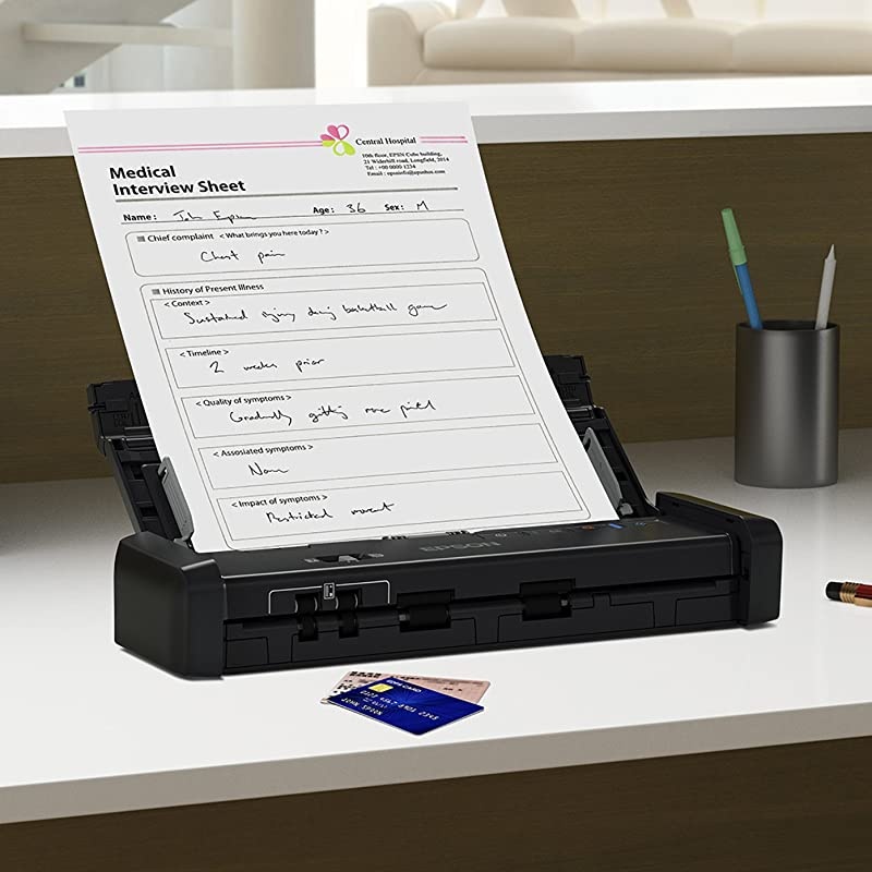 WorkForce ES-200 Color Portable Document Scanner with ADF for PC and Mac, Sheet-fed and Duplex Scanning