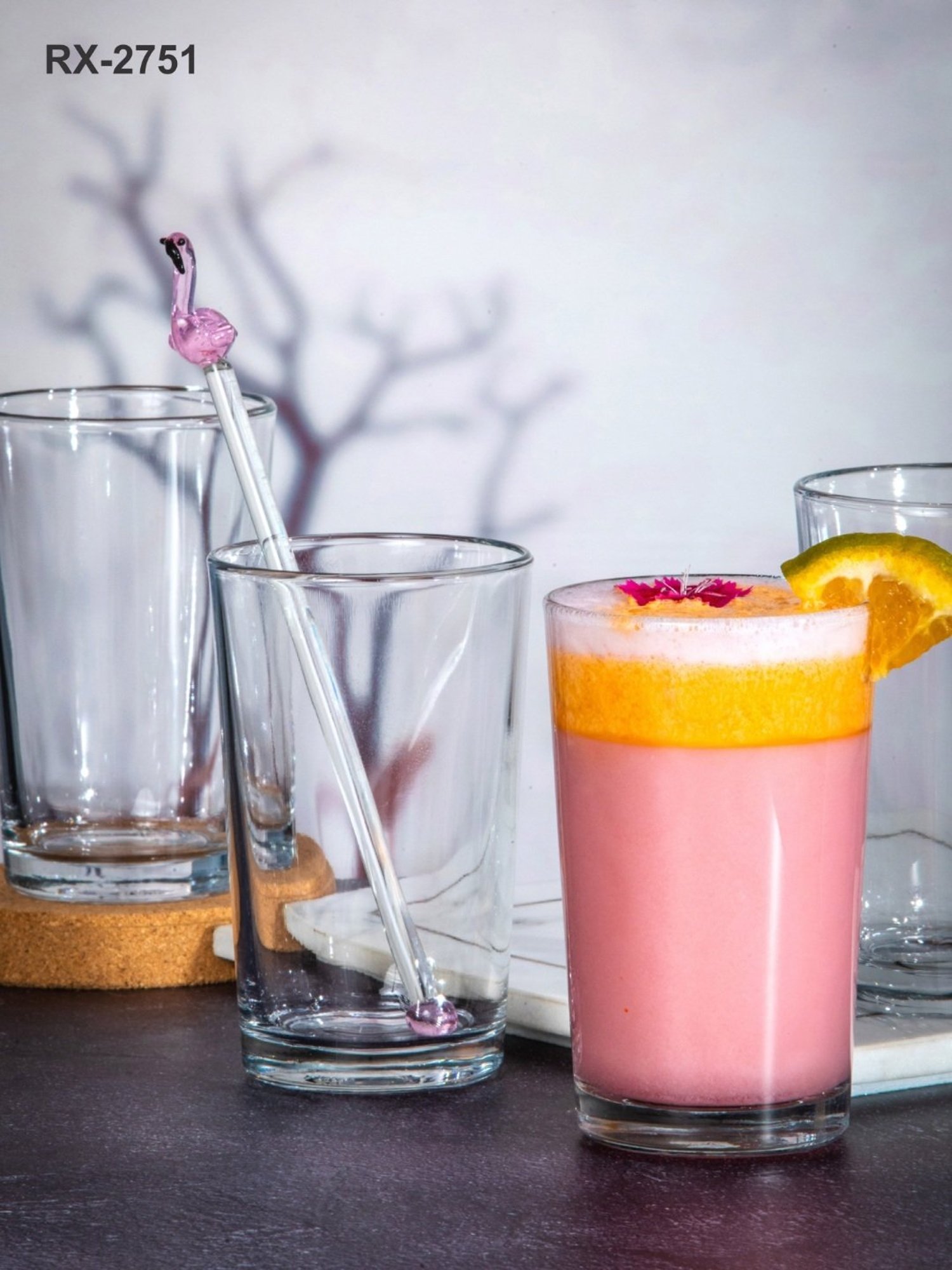 ROXX Transparent Glass Tumbler - Set of 6 (300ml)