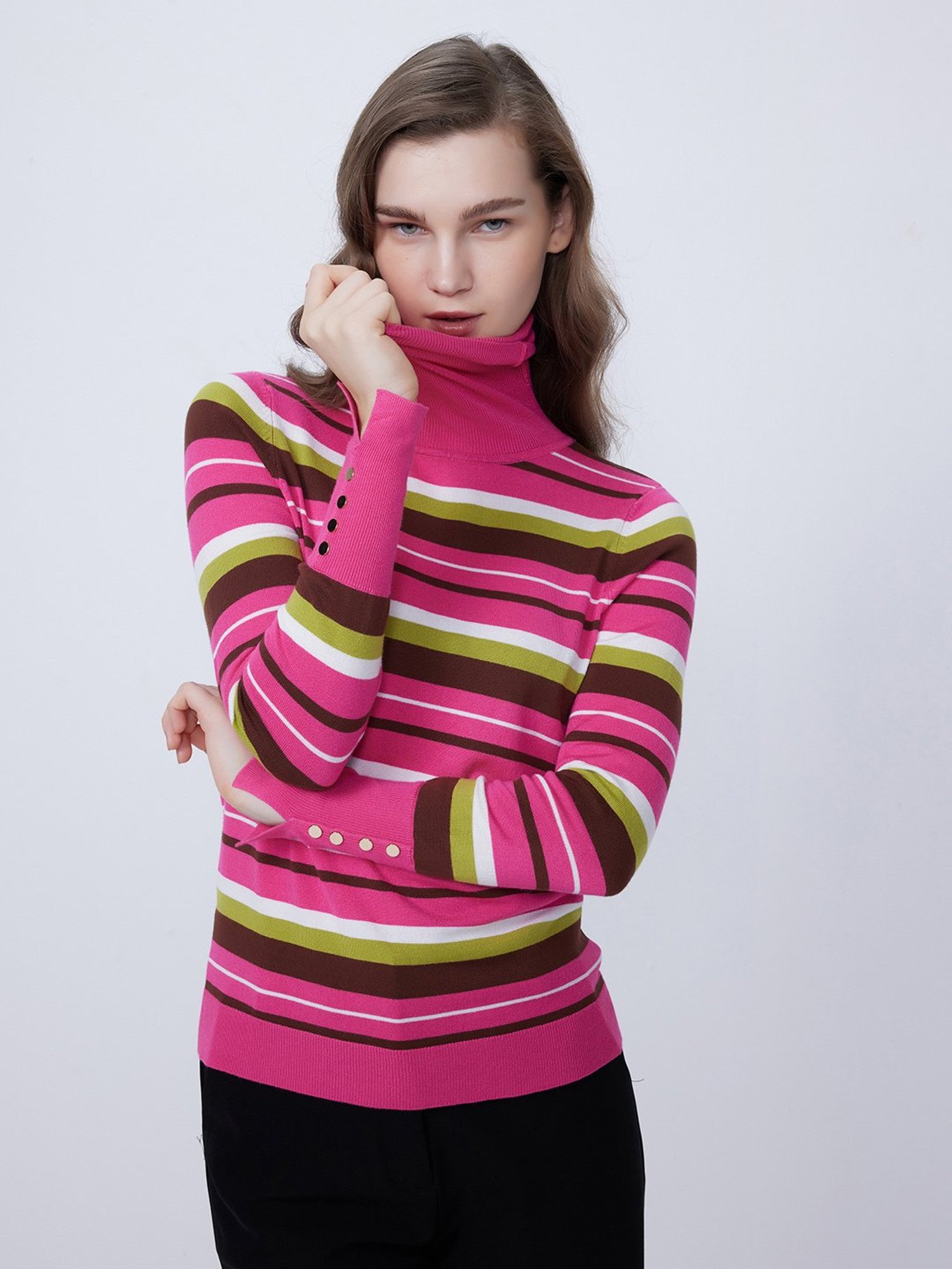 Cover Story Pink Striped Sweater