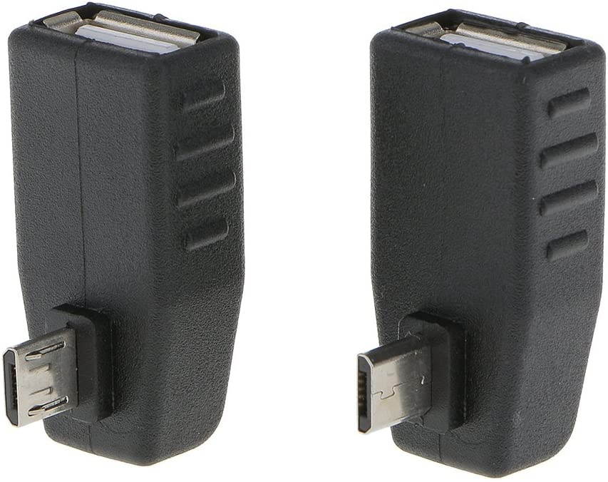 Homyl Leftward Micro USB Male to USB Female OTG Adapter for Cellphone Tablet PC