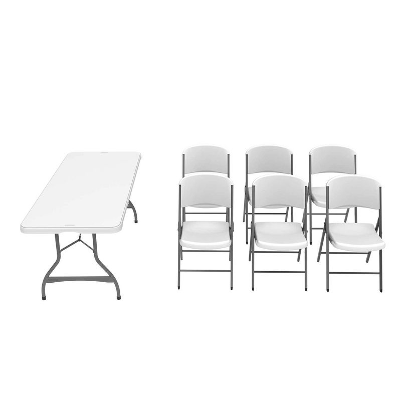 Folding Table with 6 Chairs White - Lifetime