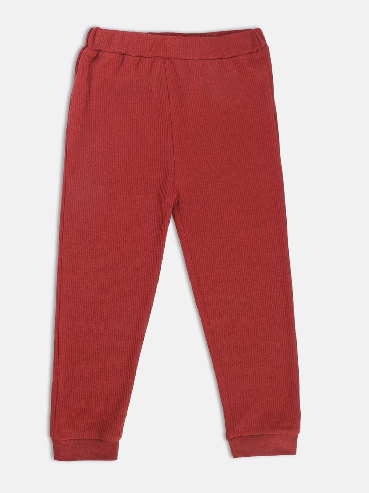 MINIKLUB Boys Solid Red & Cream Joggers (Pack Of 2)