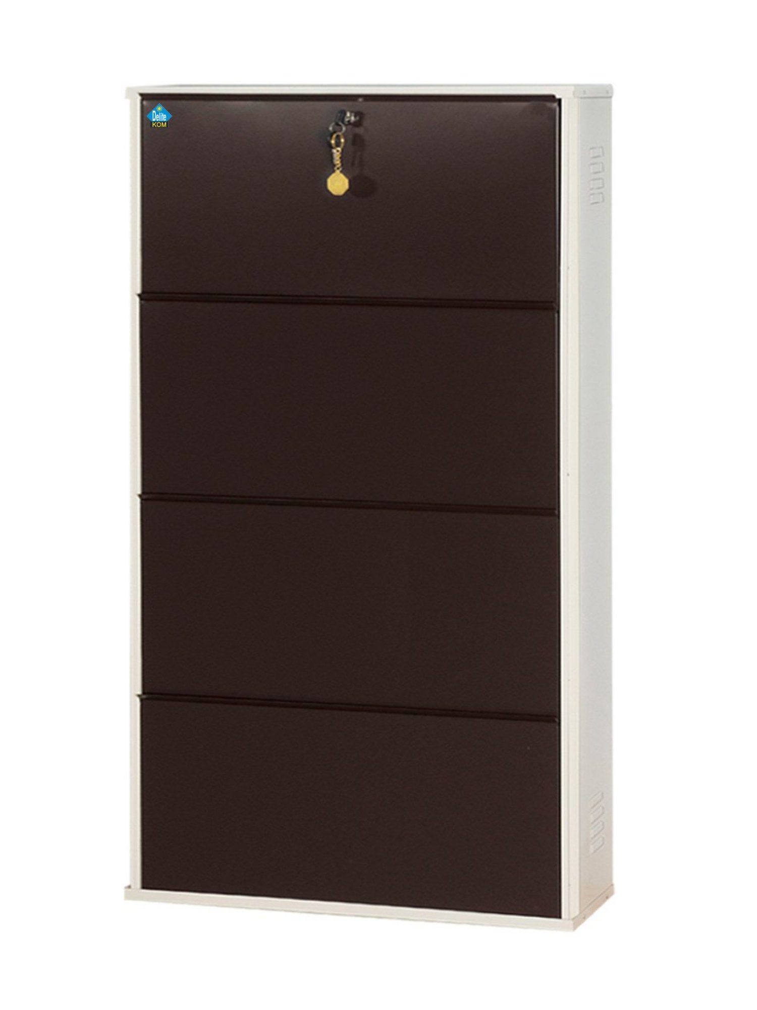 Delite Kom Metal Shoe Rack - 29" 4 Shelf, Ivory Coffee, PowderCoat, Wall Mount, DIY