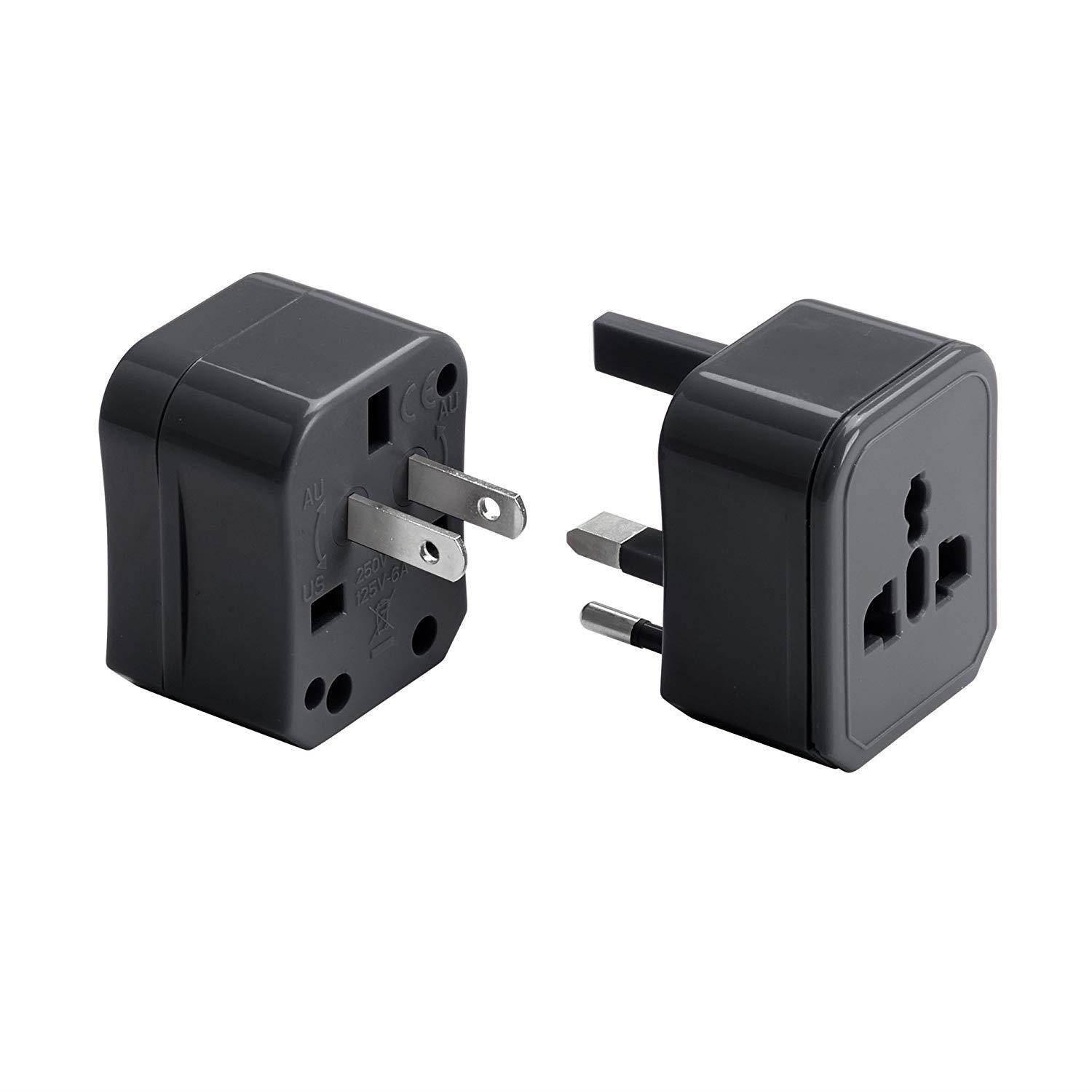 Lewis N Clark Adapter Plug Kit W/ 2.1a Dual USB Charger, Black
