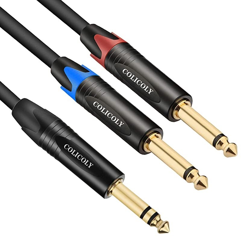 14 inch TRS Stereo to Dual 14 inch TS Mono Insert Cable YSplitter Stereo Breakout Cable 66 ft