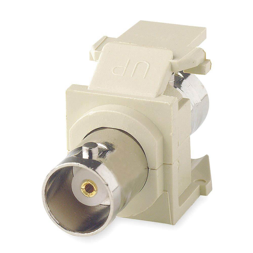 Leviton 41084-BIF BNC QuickPort Adapter, Nickel-Plated, Ivory