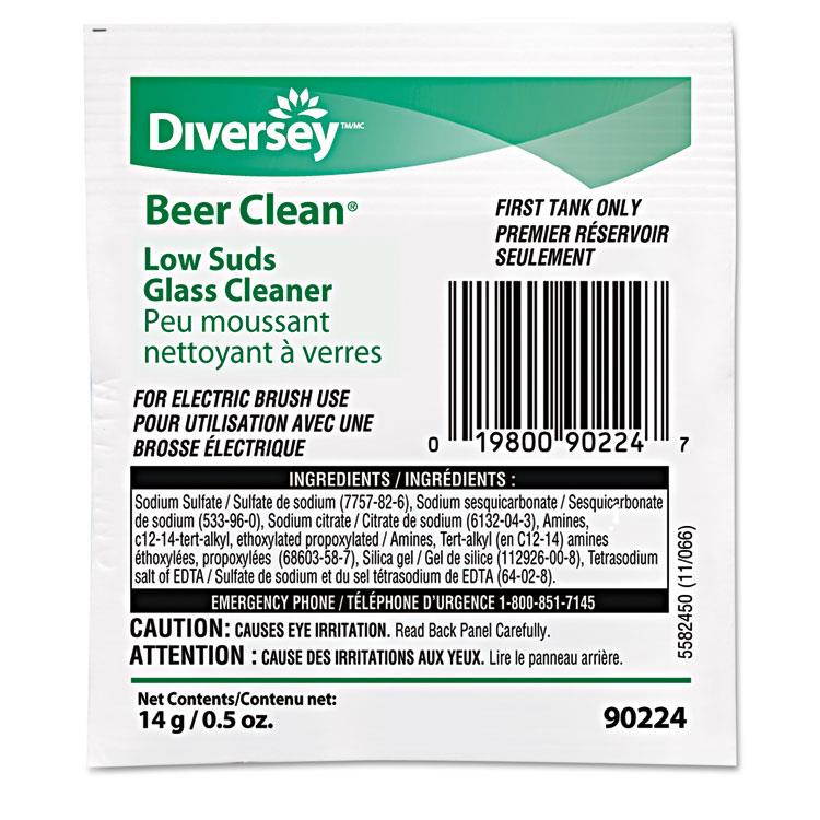 Diversey Beer Clean Glass Cleaner Powder .5oz Packet 100/Carton 990224