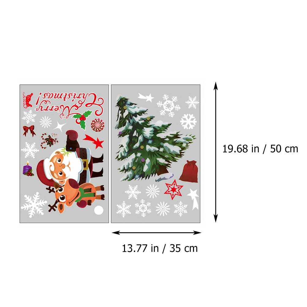 1 Sheet Christmas Theme Wall Stickers Decoration Adorable Window Stickers
