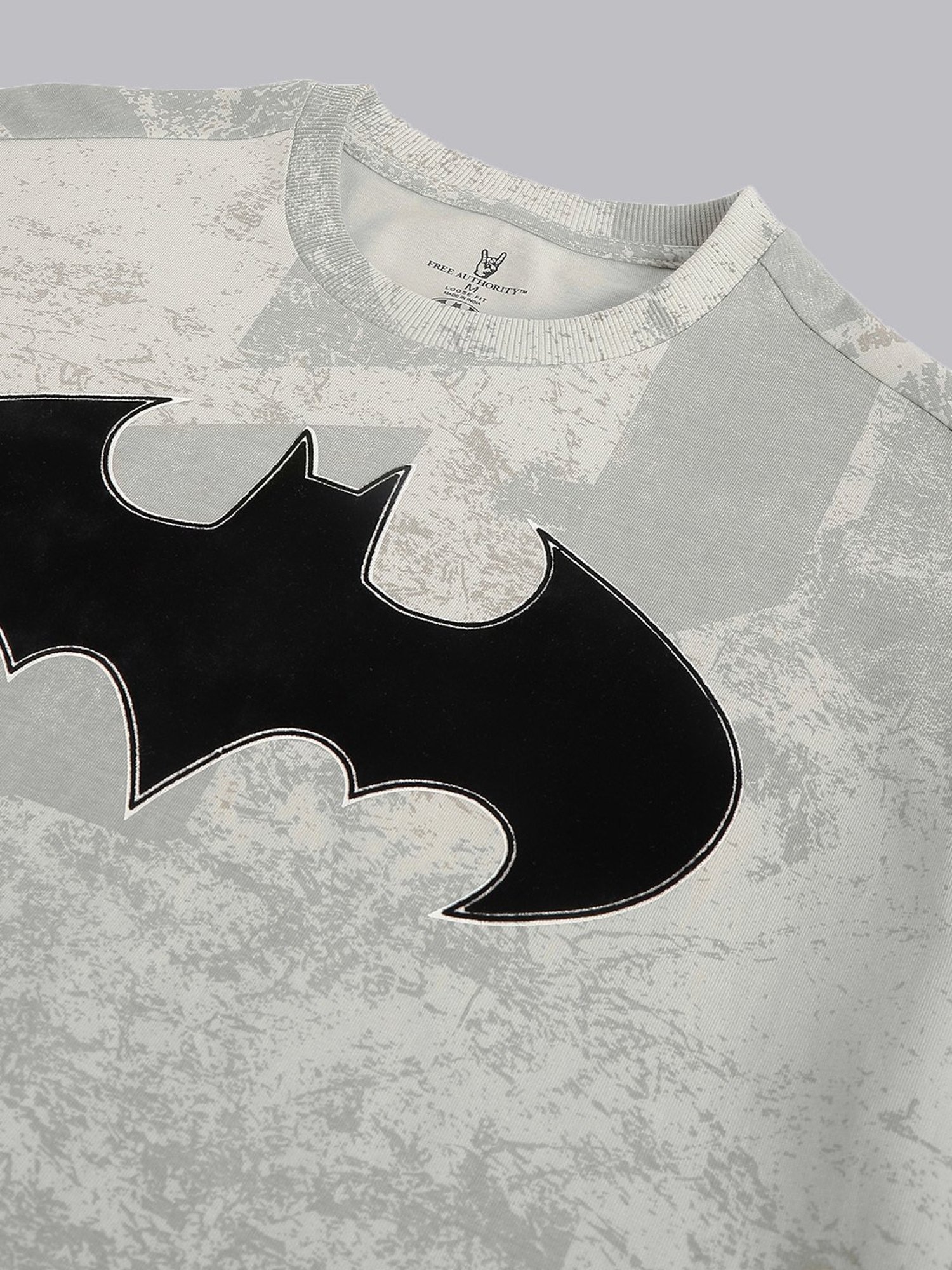 Free Authority Grey Cotton Oversized Printed T-Shirt