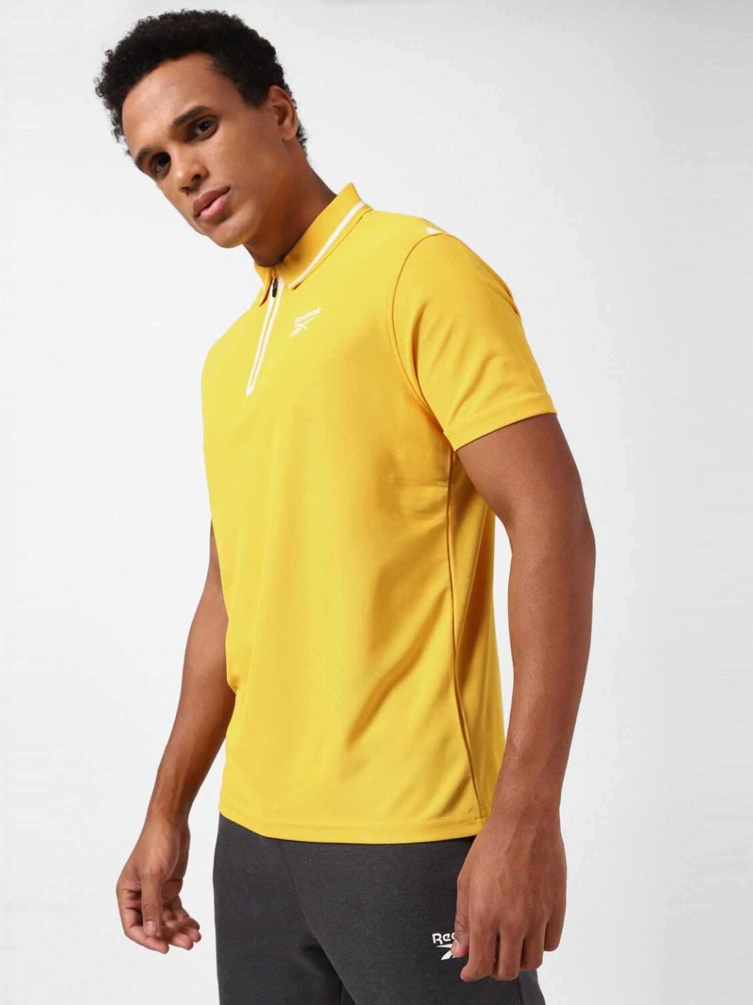 Reebok Yellow Slim Fit Sports Polo