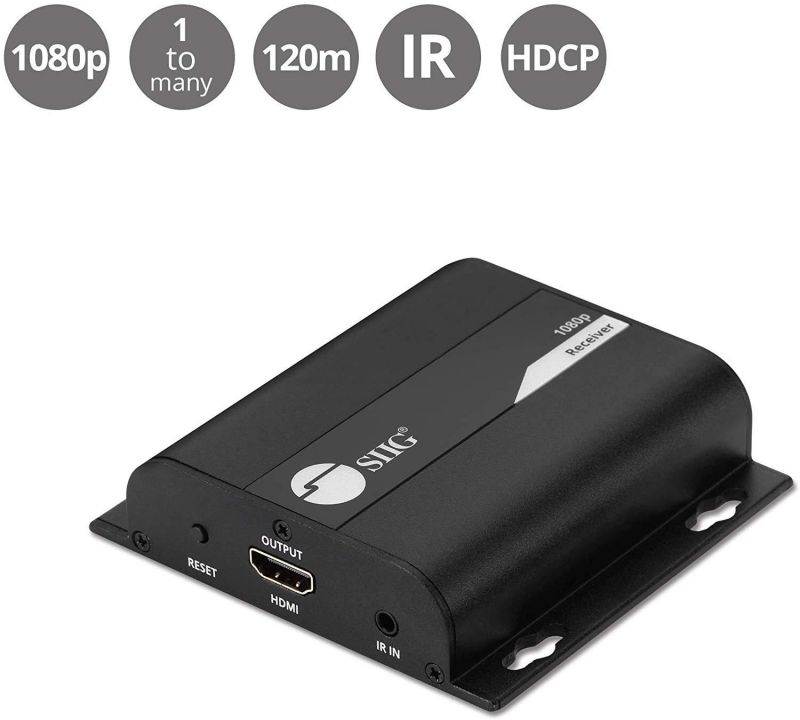 SIIG HDMI HDbitT Receiver for HDMI Over IP Extender One-to-Many Kit, 1080p HD, 395ft - (Additional Receiver Box Only for SKU: CE-H23T11-S1)