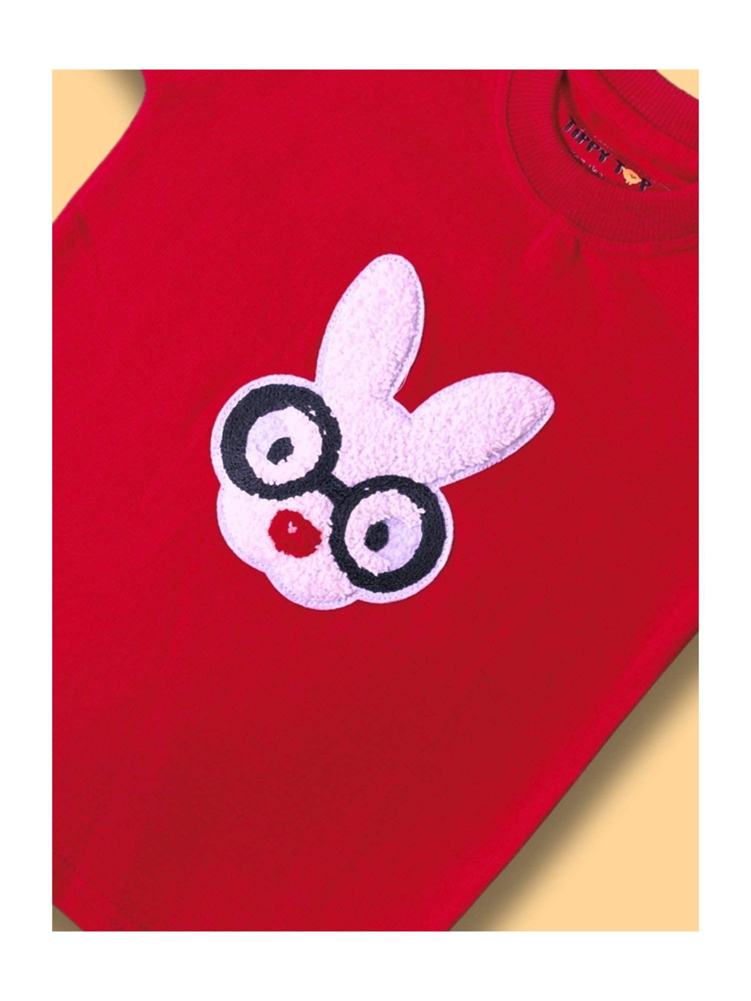 Tippy Top Kids Red Self Design T-Shirt