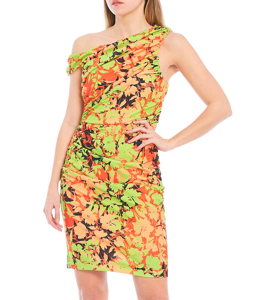 Belle Badgley Mischka Valeria Stretch Crepe Off Shoulder Dress