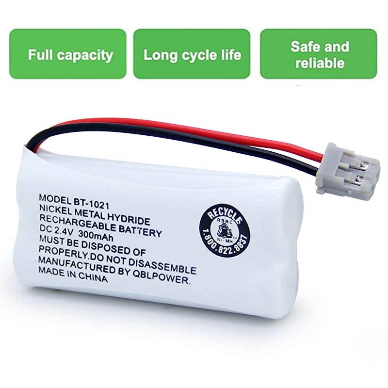 BT1021 BBTG0798001 Battery Compatible with DECT 6.0 BT1008 BT-1021 BT1016 Cordless Phone Rechargeable 2.4V NIMH (2 Pack)