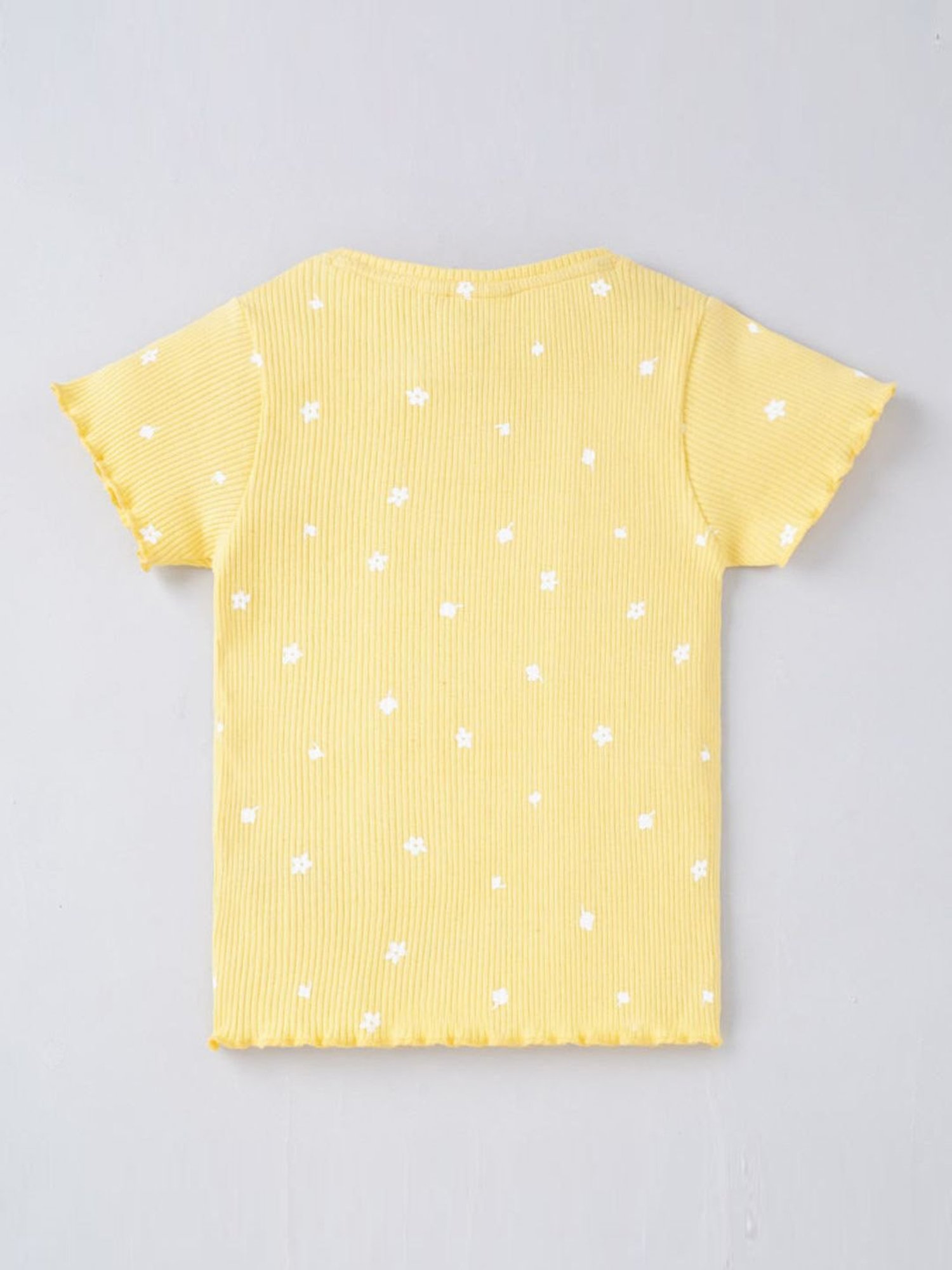 Ed-a-Mamma Kids Yellow & White Cotton Floral Print Top
