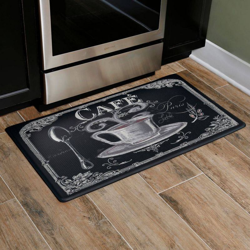 Home Dynamix 19" x 35" Cafe Kitchen Mat Back/White