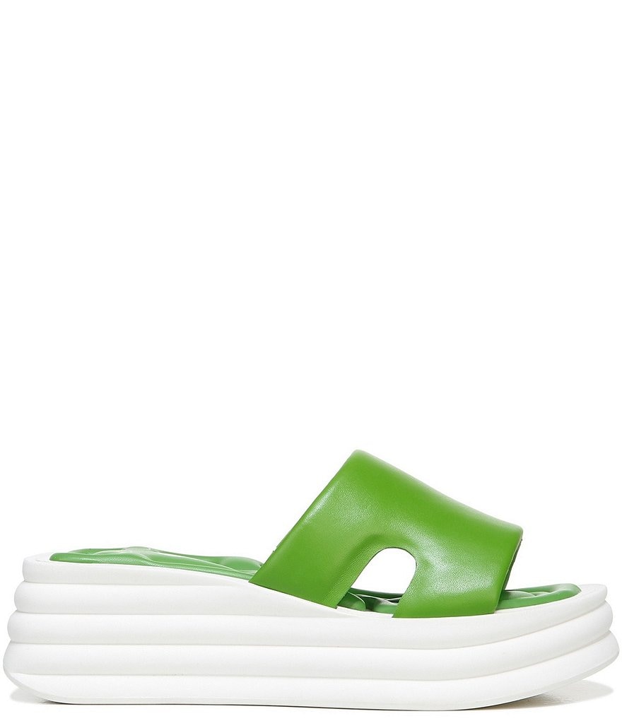 Sarto by Franco Sarto Vina Leather Puff Platform Wedge Slides