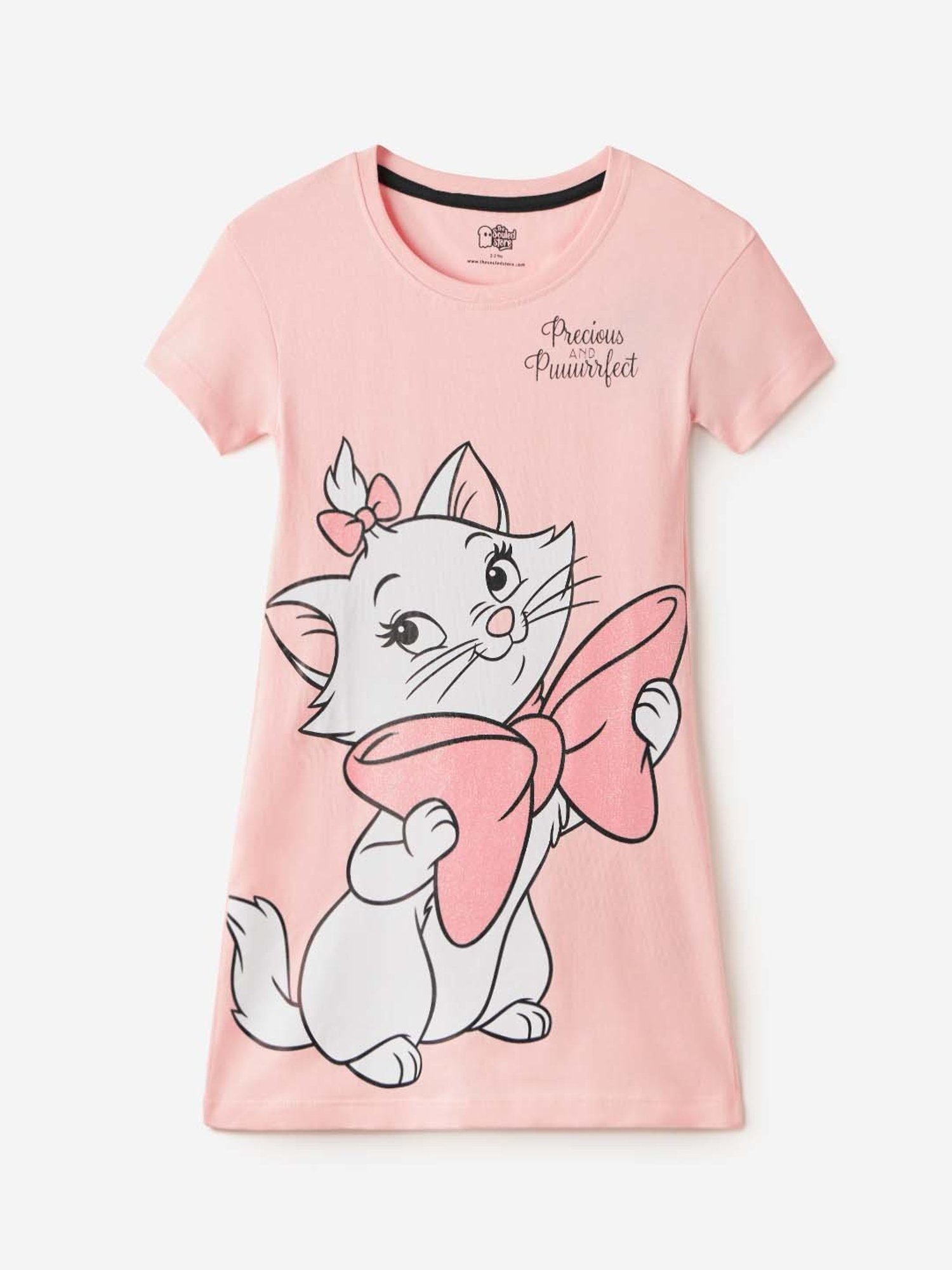 The Souled Store Kids Pink & White Cotton Printed Marie Dress