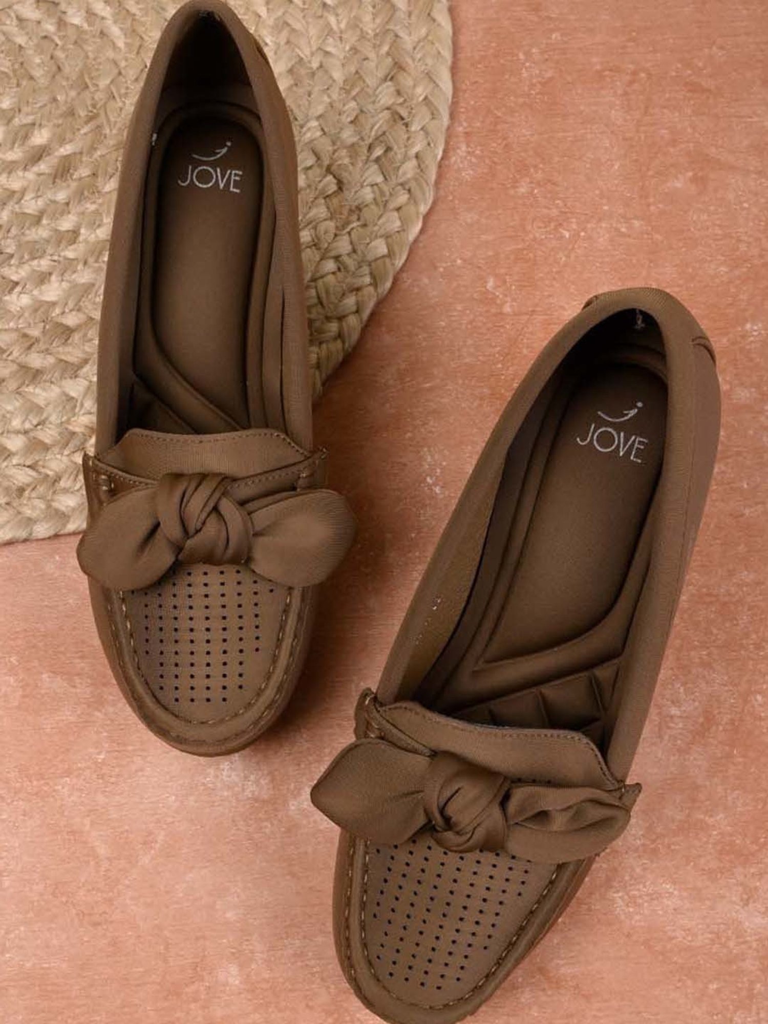 Jove Women's Khaki Casual Loafers