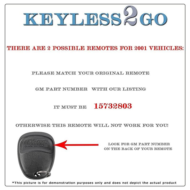 Replacement for Keyless Entry Car Key Vehicles That Use 3 Button 15732803 KOBUT1BT