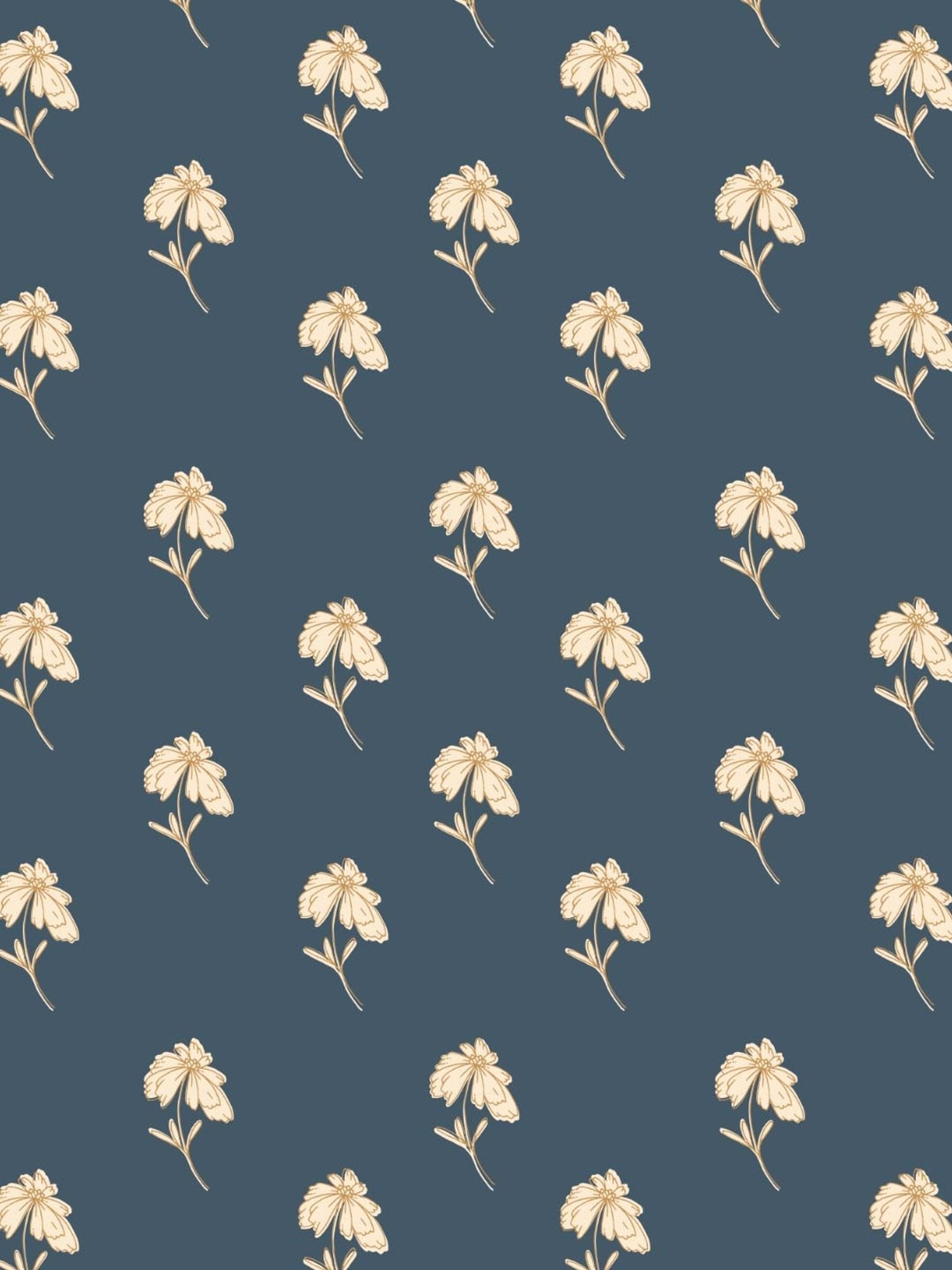 SPACES DRAPE STORY Boho Floral Indigo Polyester 5 ft Window Curtains - Set of 2