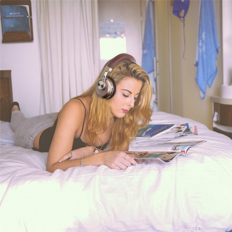 VJ083 Wireless bluetooth Headphones HIFI Noise Reduction TF Card Aux-In Headset Foldable Head-Mounted Sports Music Earphone with Mic-Black