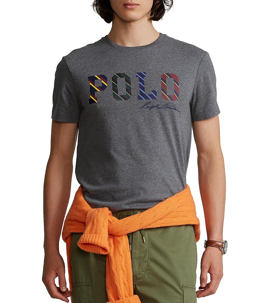 Polo Ralph Lauren Classic-Fit Striped-Logo Jersey T-Shirt