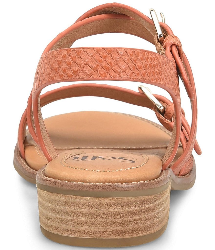 Sofft Nadie II Snake Print Leather Double Buckle Heel Sandals