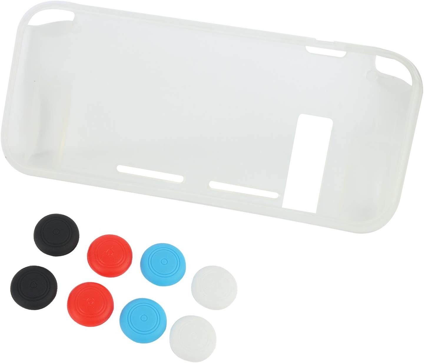 Protective Case Cover for Nintendo Switch Comfortable Soft TPU Grip Case and Ergonomic Anti-Scratch Shock-Absorption Cover for Nintendo Switch 2017 with 8 Thumb Grips Caps