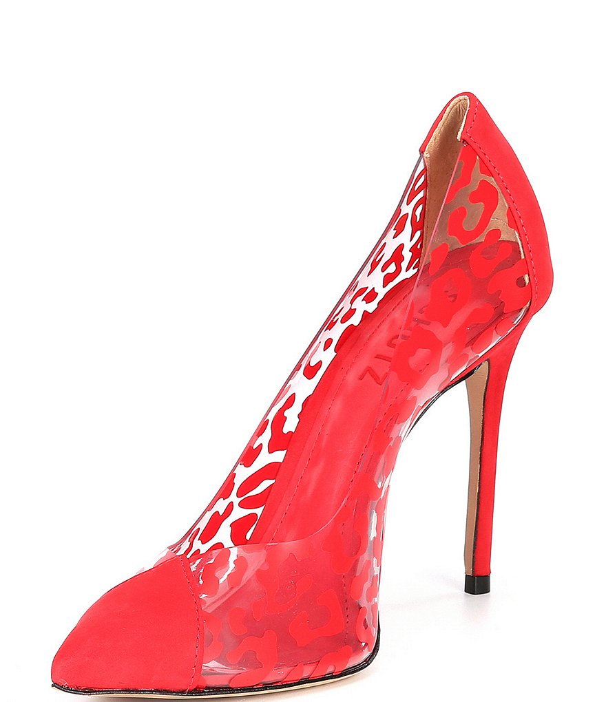 Schutz Cendi Clear Animal Print Pumps