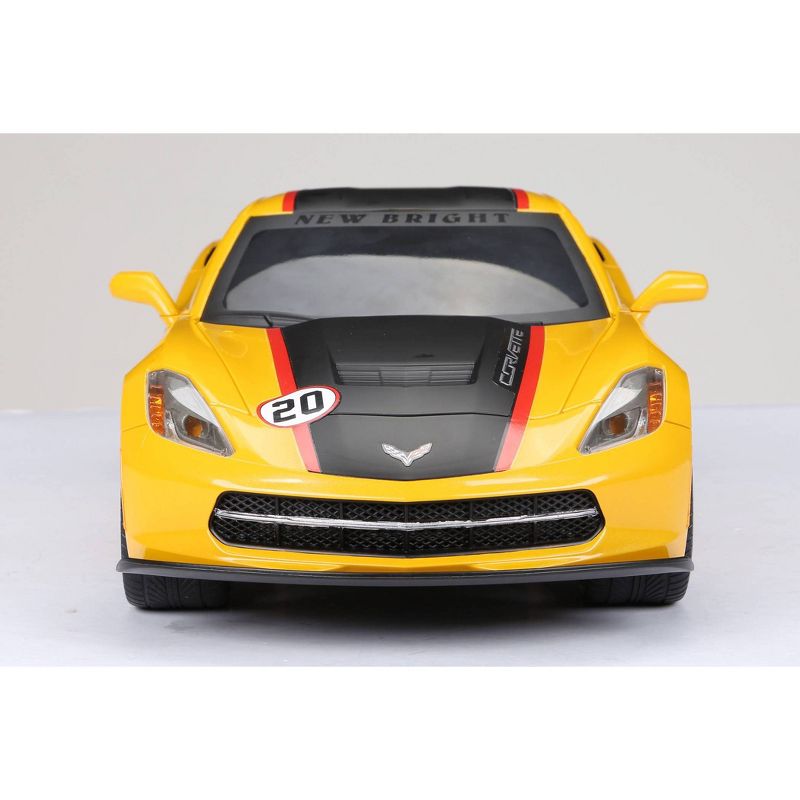 New Bright R/C Showcase Sportscar Racing Corvette C7 Yellow 9 .6v 1:8 Scale