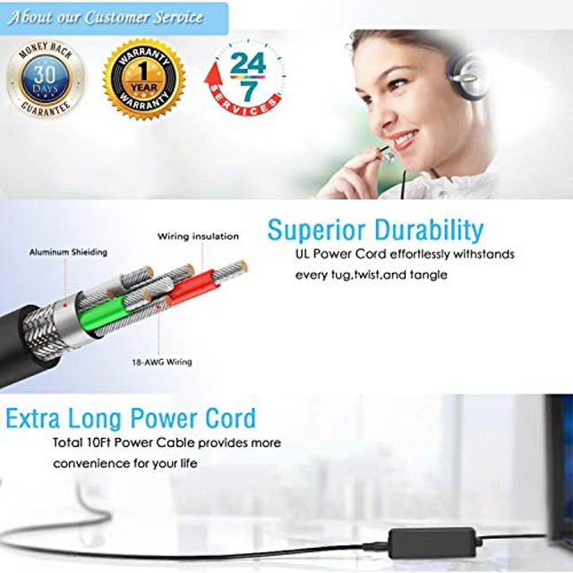 45W School Chromebook USB-C Charger Fit for Lenovo Chromebook C330 300e 100e 500e N23 Yoga, ThinkPad T480 T480s T580 T580s, 100e 300e Chromebook 2nd Gen MTK AST Laptop AC Adapter Power Supply Cord