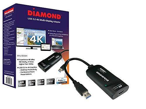 Diamond BVU5500H Uga Usb 3.0/2.0 To Ultra Hd 4k 3840 X 2160 Hdmi Video Graphics Adapter.