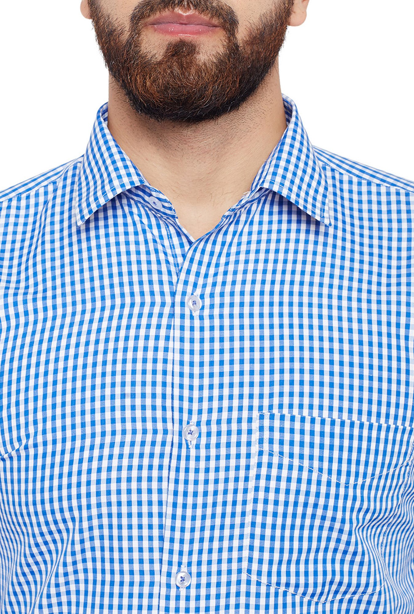 Hancock Blue Full Sleeves Slim Fit Shirt