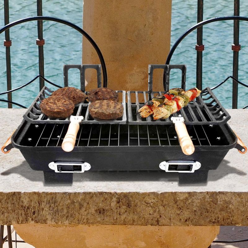Panacea Products Marsh Allen Cast Iron Hibachi Tabletop Charcoal BBQ Grill - 30052