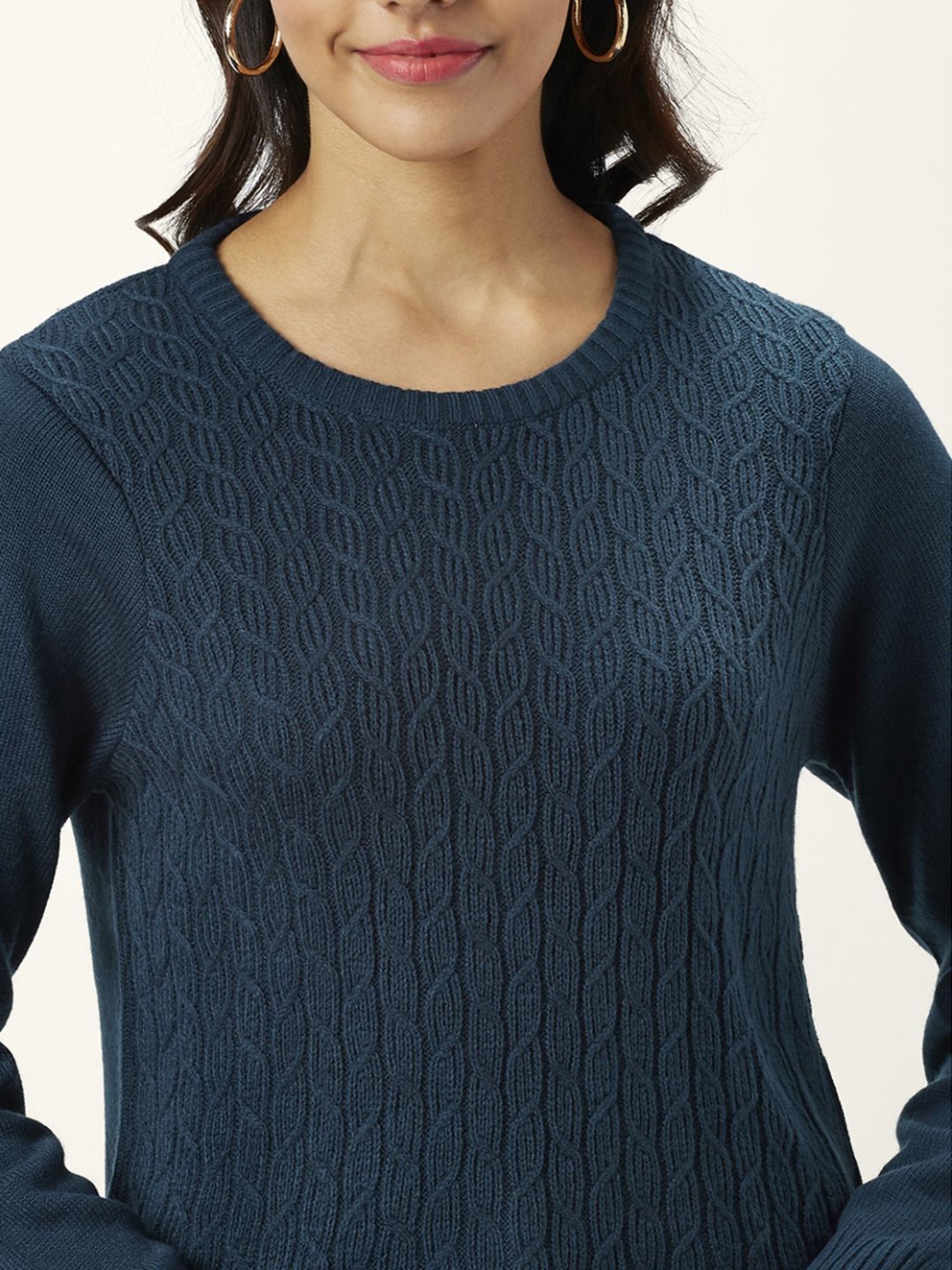 Honey by Pantaloons Blue Self Pattern Sweater