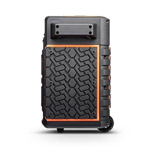 ION Audio Raptor | Ultra-Portable 100-watt Wireless Water-Resistant Speaker with 75-hour Rechargeable Battery, Bluetooth Streaming, AM/FM Radio and Multi-Color Light Bar
