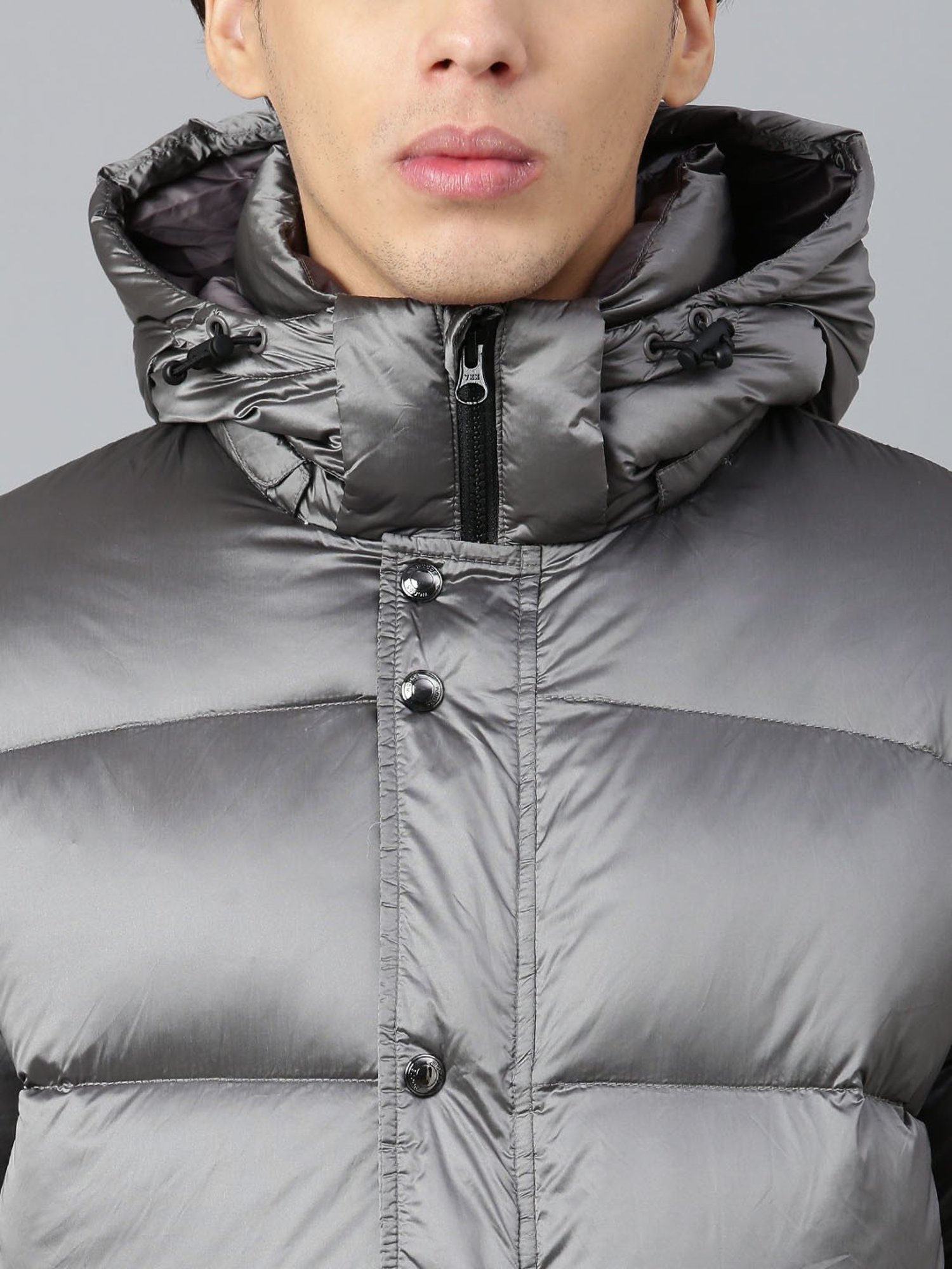 Woods Grey Regular Fit Quilted Jacket