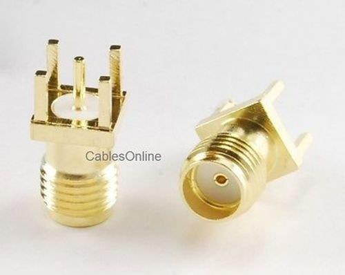 CablesOnline, 2-Pack SMA Female Jack PCB Mount, Gold Plated RF Connectors, RF-M903-2