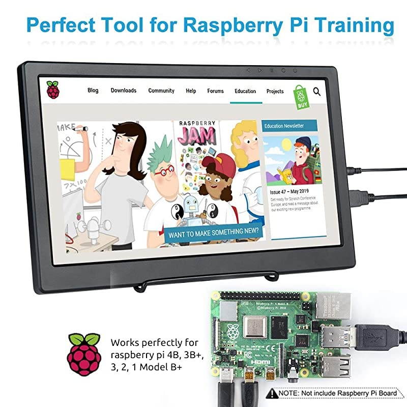 Raspberry Pi Display-Portable 2 HDMI Gaming Monitor-13.3 Inch, 1920x1080-For PS4, Raspberry Pi, WiiU, Xbox 360, Windows 7/8/10