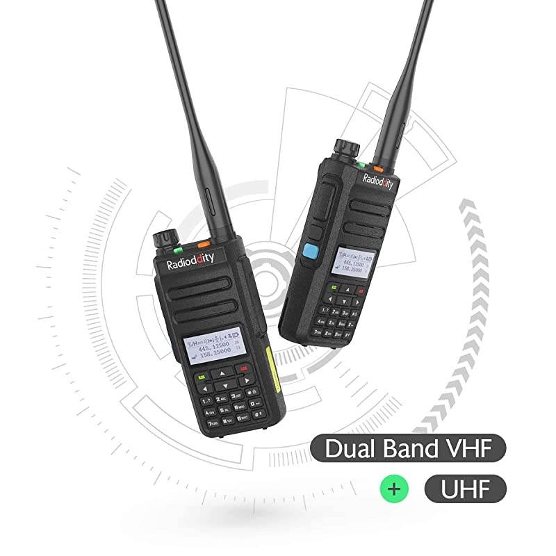 GD77 DMR DigitalAnalog Two Way Radio VHF UHF Dual Time Slot Work with Hotspot Amateur Ham Radio wFree Programming Cable High Gain Antenna and Charger