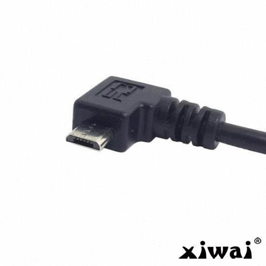 Xiwai Reversible Left Right Angled 90 Degree USB 2.0 Male to Right Angled Micro USB 5Pin Male Cable 25cm