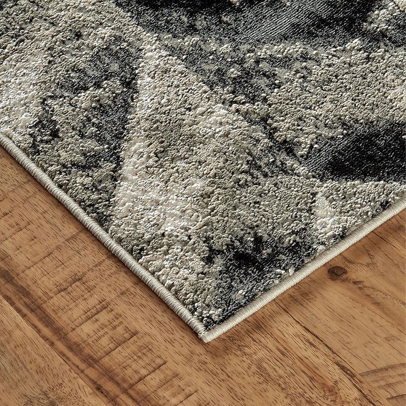 12'X15' Rectangle Loomed Herringbone Area Rug Silver - Feizy
