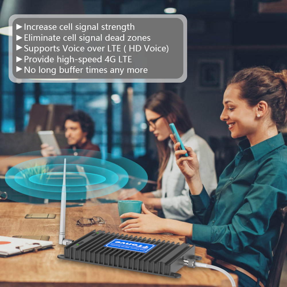 Cell Phone Signal Booster for AT&T T-Mobile 700MHz 4G LTE Band 12/17 Mobile Signal Repeater Amplifier Antenna Kits for Home and Office Improve 4G LTE Data Rates, Supports Volte