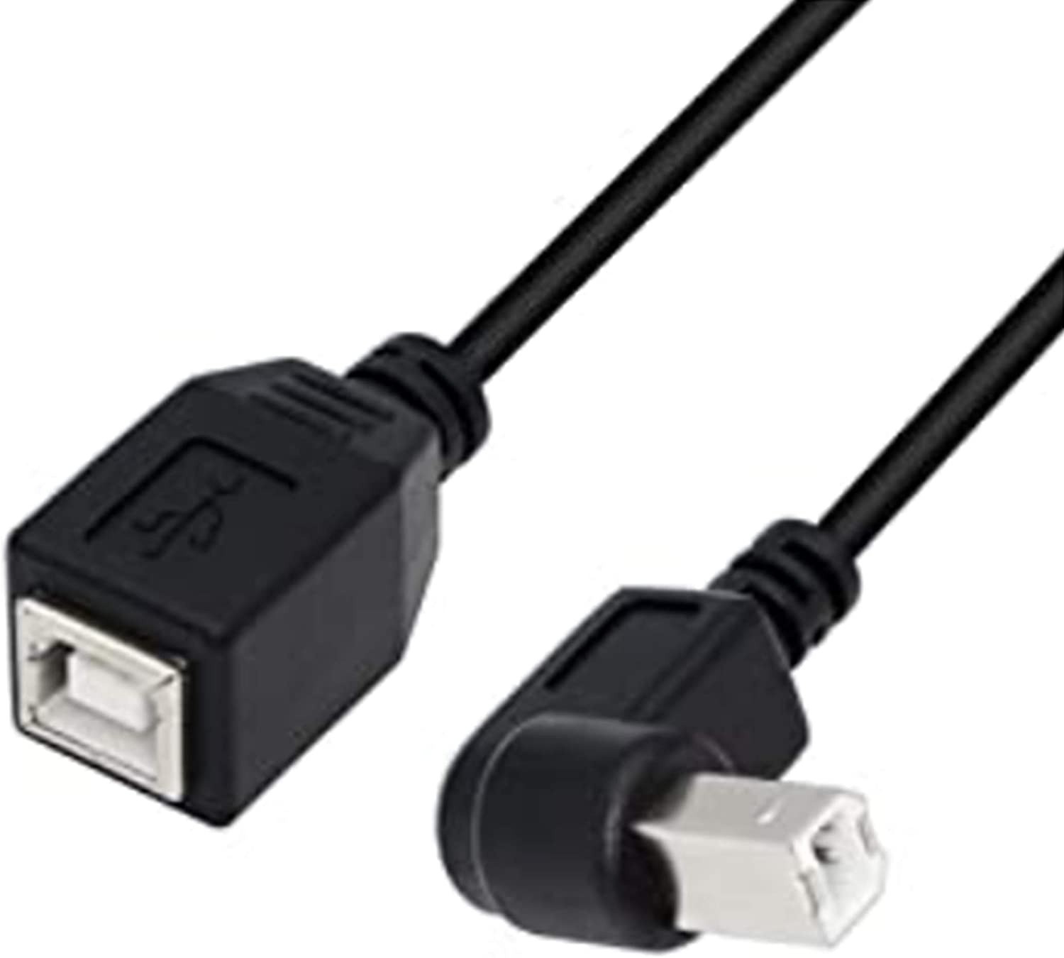 Meiyangjx USB 2.0 Type-B Printer Cable USB 2.0 B Female to 90 Degree (Up) B Male Printer Short Extension Cablefor Printer Scanner and More.