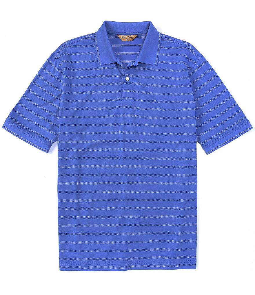 Roundtree & Yorke Gold Label Short Sleeve Jacquard Stripe Polo