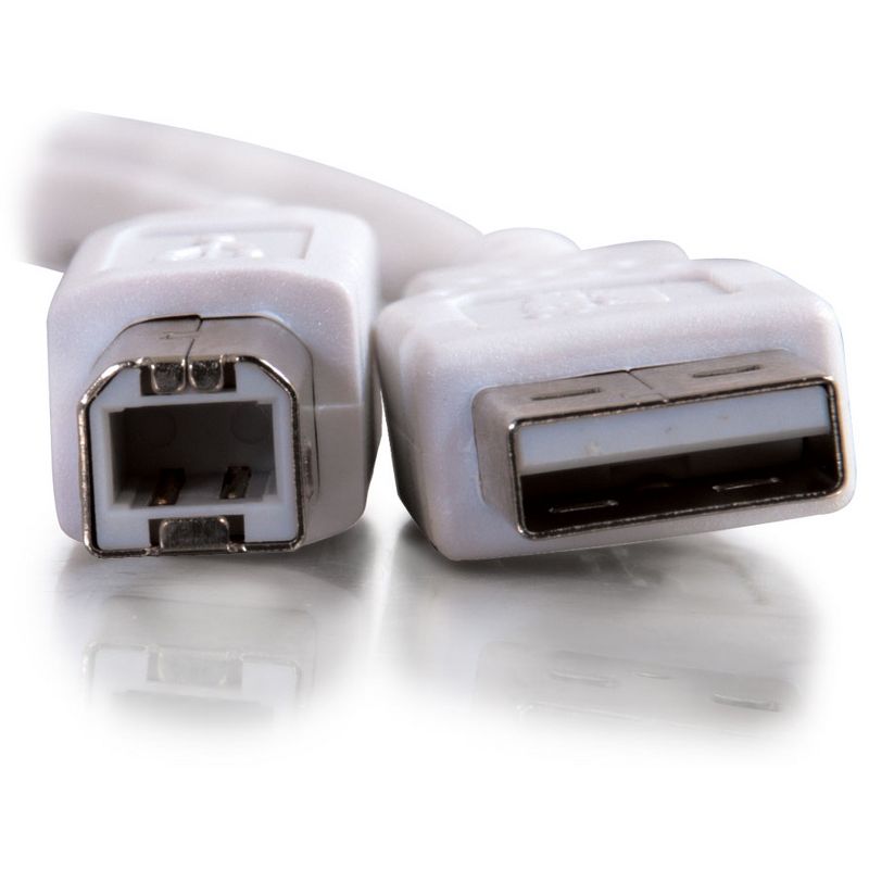 C2G 2m USB A to B Cable - Printer Cable - USB Cable - USB 2.0 - 6ft White - Type A Male - Type B Male - 6ft - White