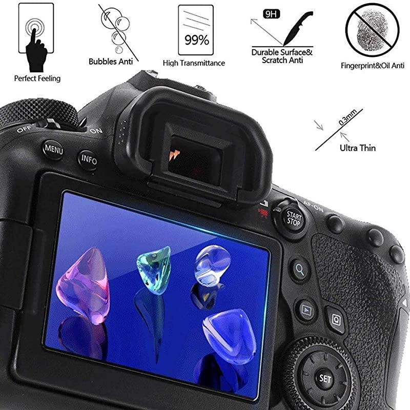 Rebel T7 T6 T5 Screen Protector  Tempered Glass LCD Compatible for Canon EOS 1500D 1300D 1200D Protive Film Cover 3 Pack 9H 03mm UltraThin AntiScrach AntiFingerprint AntiBubble AntiWater 2Hot Shoe Co